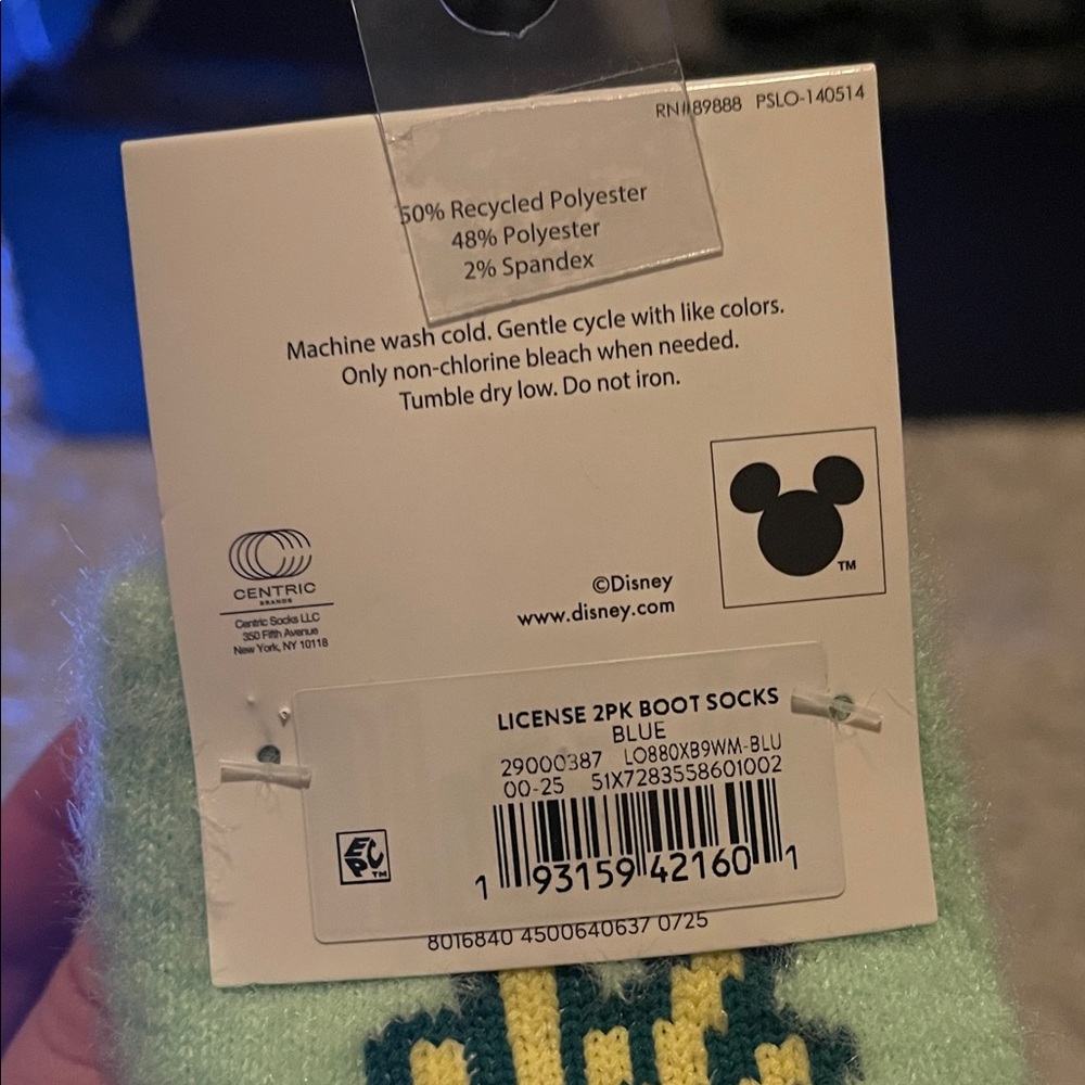 Disney Stitch Blue and Green Boot Socks - Picture 5 of 5